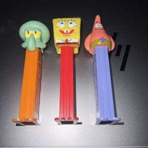 2014 SpongeBob PEZ Dispensers Set of 3 Patrick Squidward Collectible‎ Lot